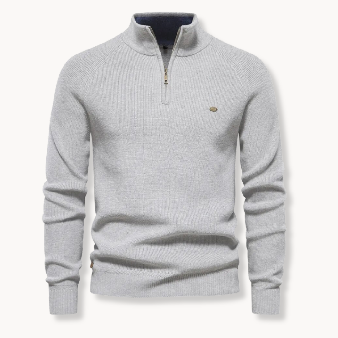 Dama Washington Merrick men's quarter zip ribbed knit sweater - view 5