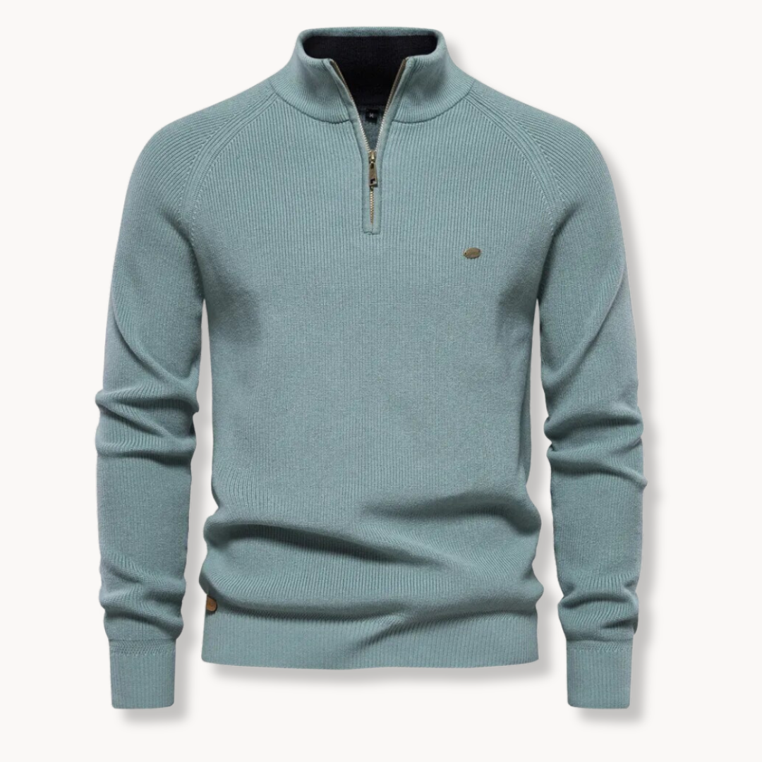 Dama Washington Merrick men's quarter zip ribbed knit sweater - view 4