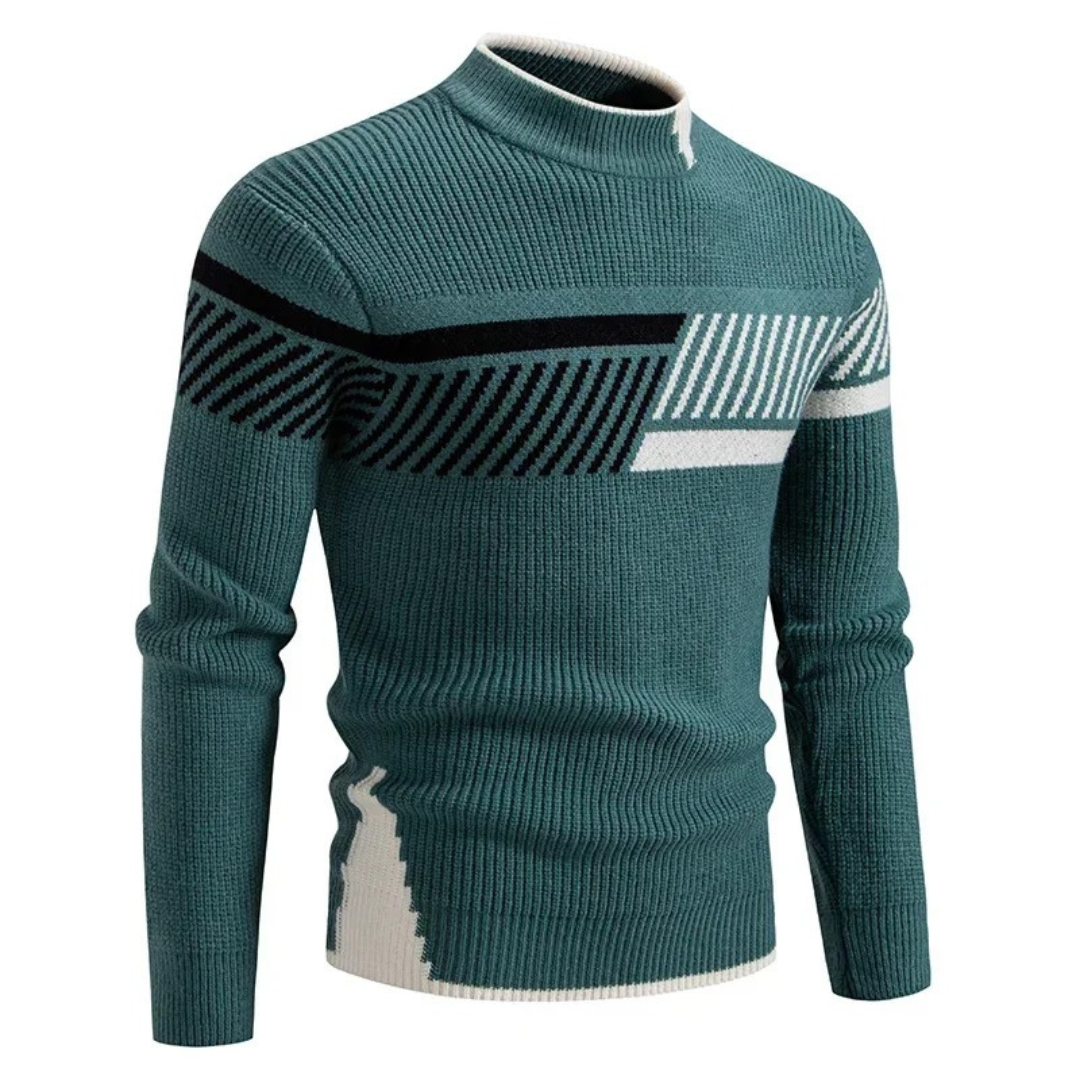 Voss | Men's Crew Neck Sweater Cream Color Block