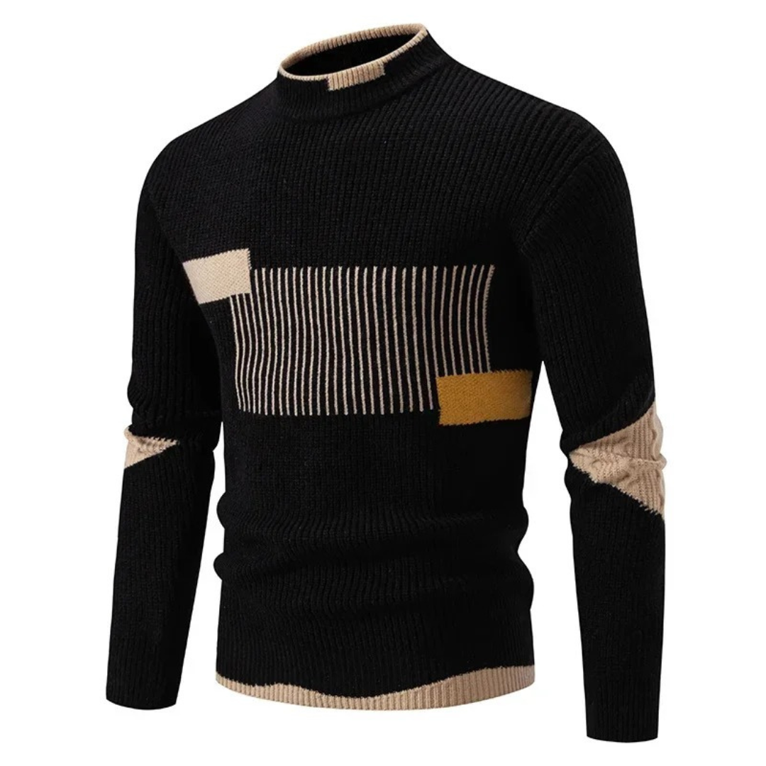 Voss | Men's Crew Neck Sweater Cream Color Block