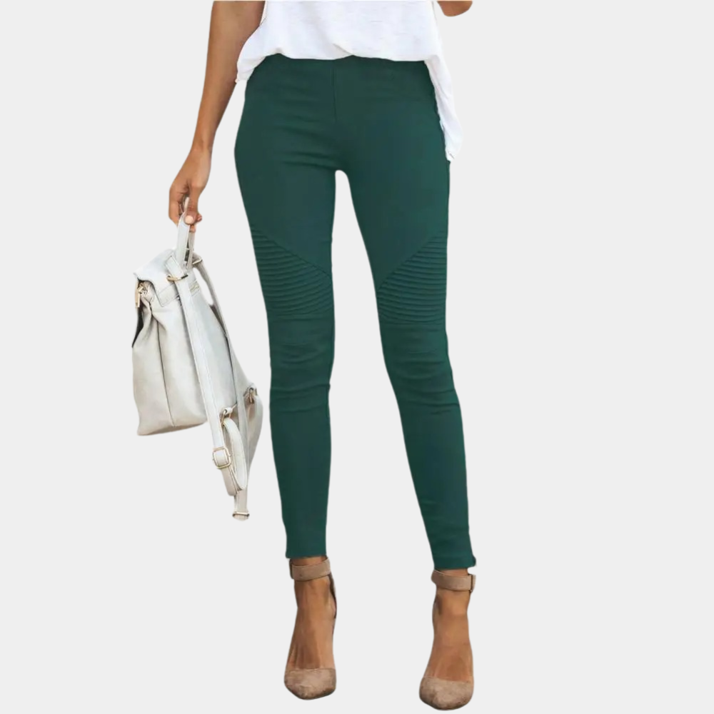 Ivy | Women's Moto Leggings Yellow High Waisted Stretch