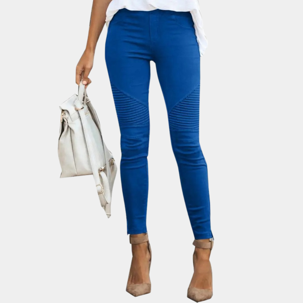 Ivy | Women's Moto Leggings Yellow High Waisted Stretch
