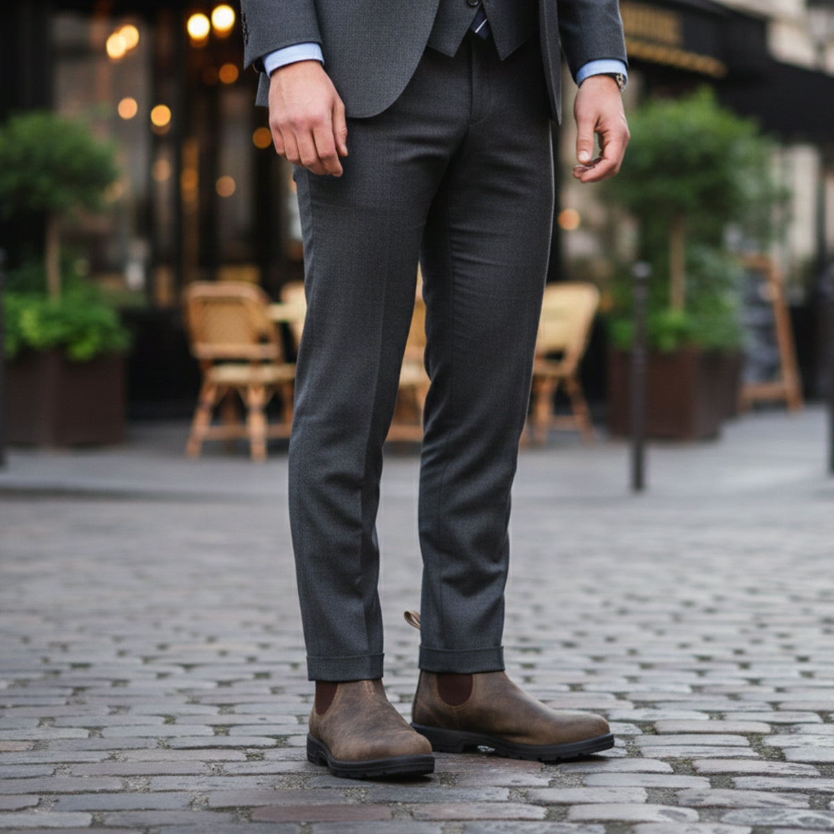 Bram | Men's Suede Chelsea Boot Brown Black Sole