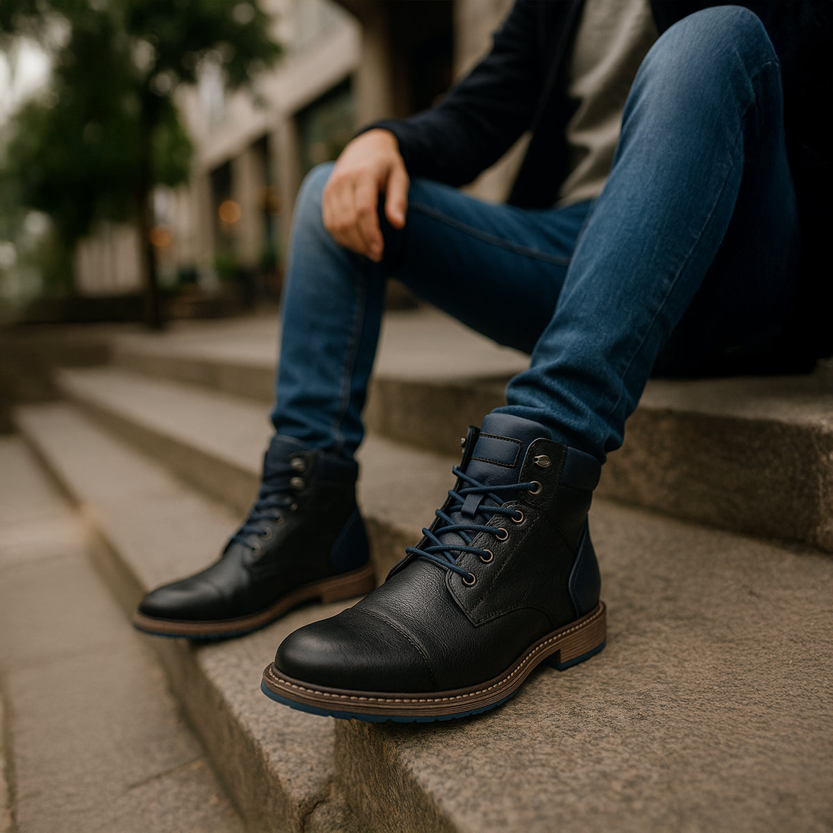 Voss | Men's Leather Work Boots Brown Lace Up