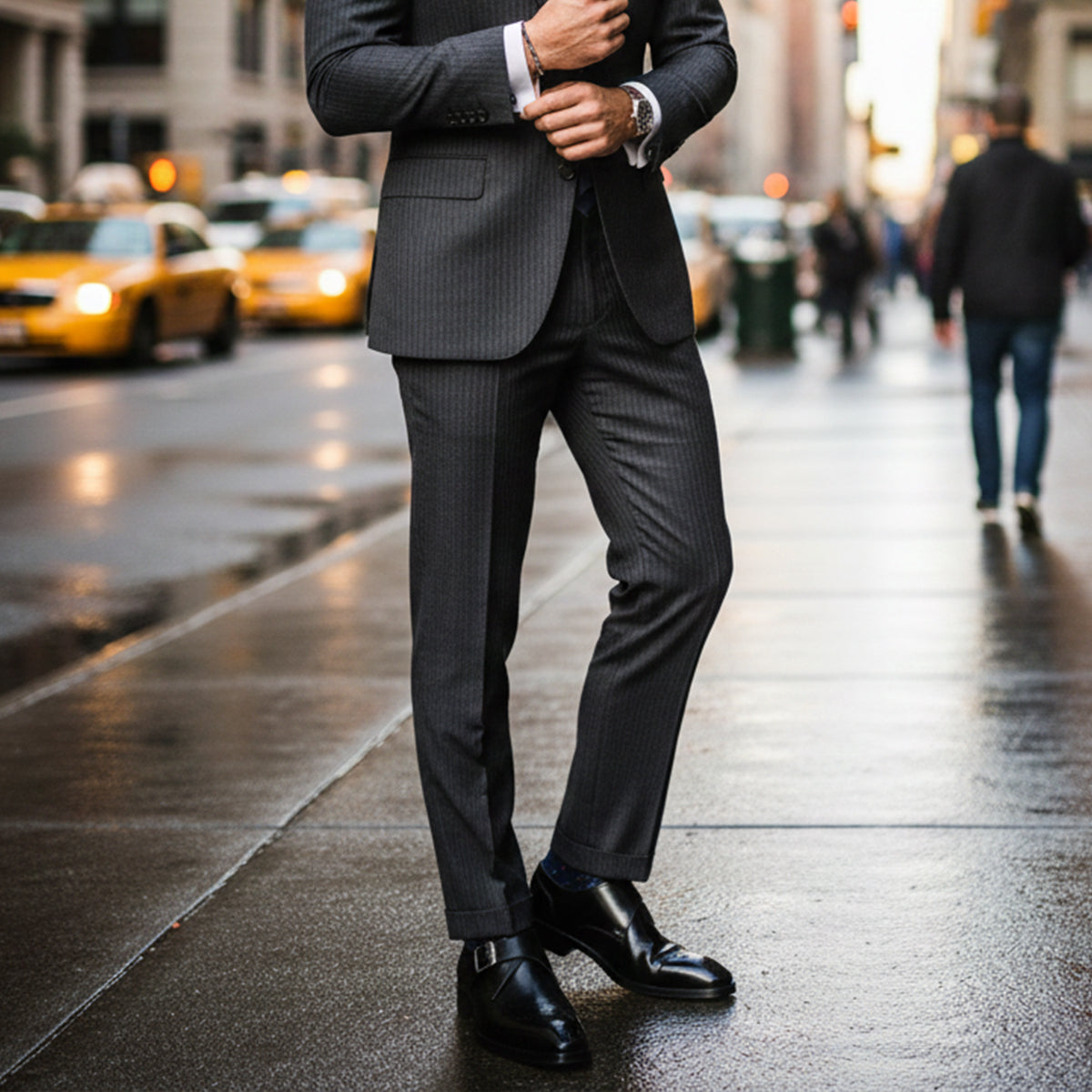 Thorne | Men's Formal Buckle Leather Dress Shoes Black