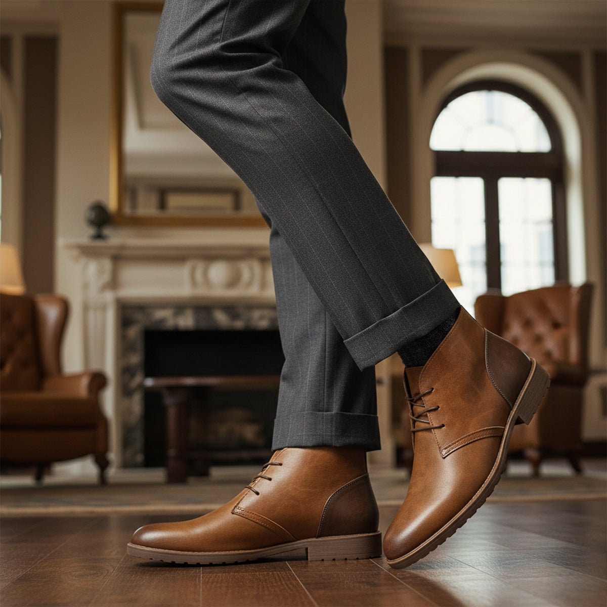 Rhys | Men's Leather Chukka Boot Brown Lace Up