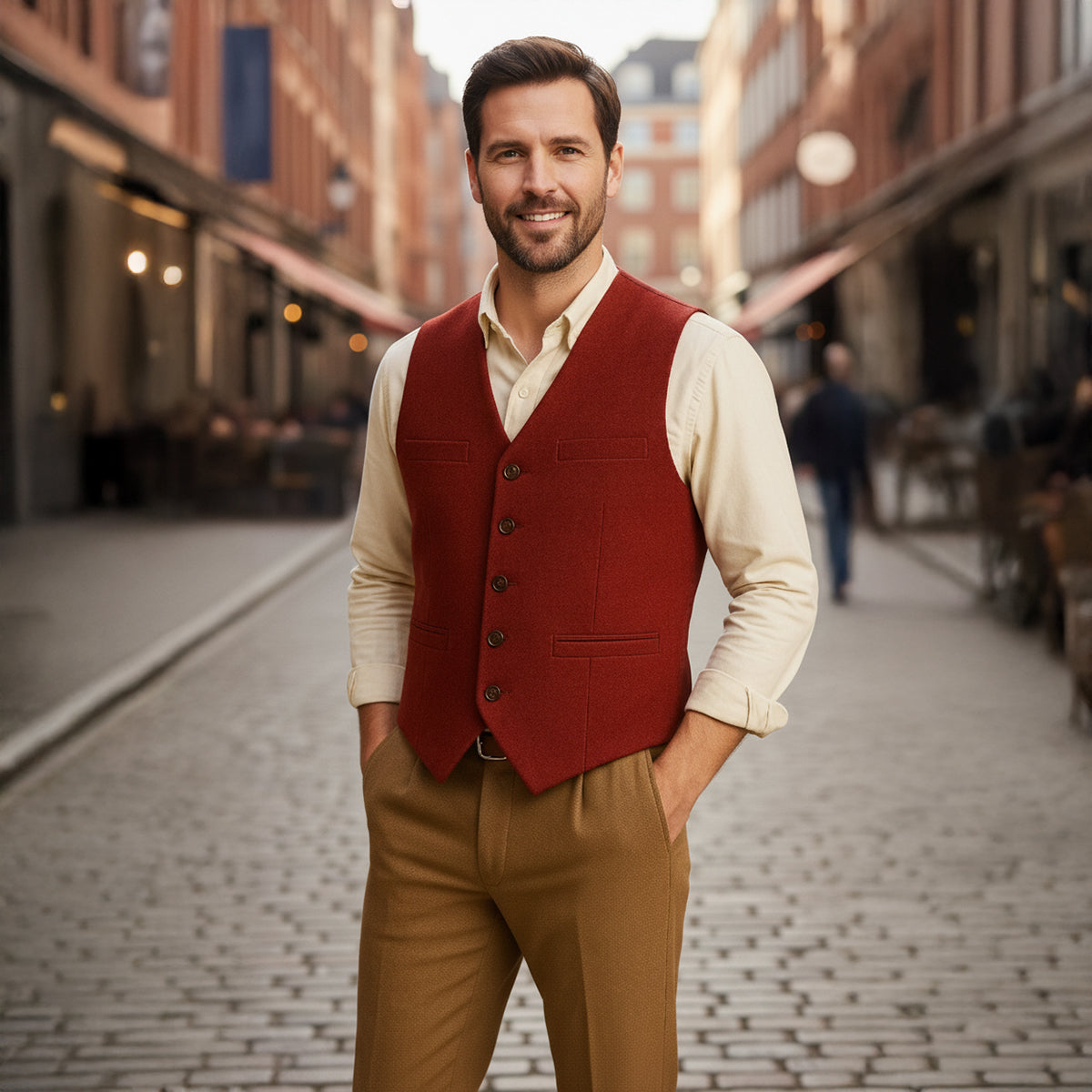 Bram | Men's Sweater Vest Charcoal Gray Button Up