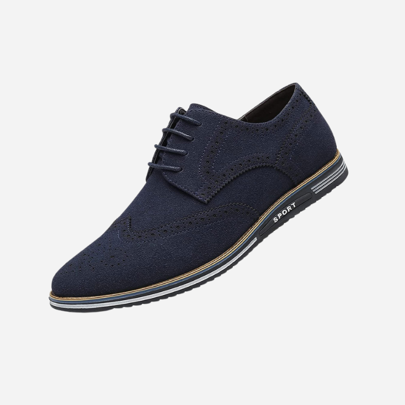 Axel | Men's Wingtip Oxford Shoes Black Suede
