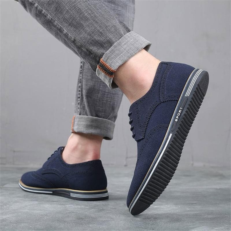 Axel | Men's Wingtip Oxford Shoes Black Suede