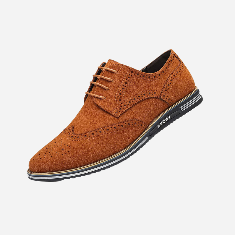 Axel | Men's Wingtip Oxford Shoes Black Suede
