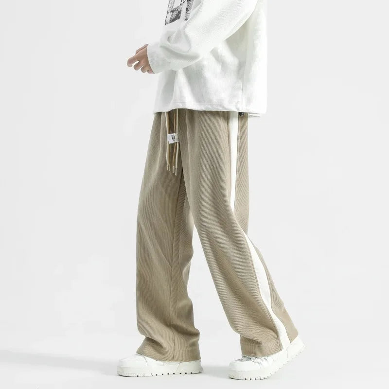 Axel | Men's Wide Leg Corduroy Pants Cream