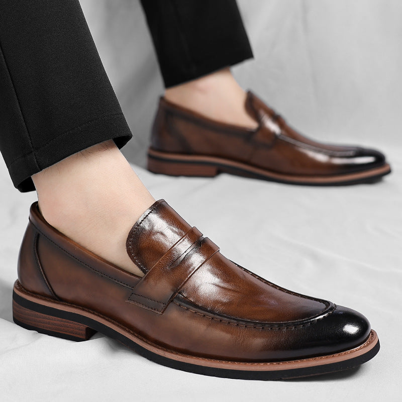 Rowan | Men's Leather Penny Loafer Brown Slip On Shoes