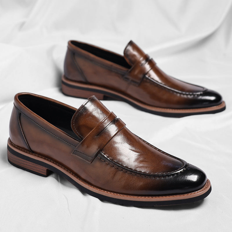Rowan | Men's Leather Penny Loafer Brown Slip On Shoes