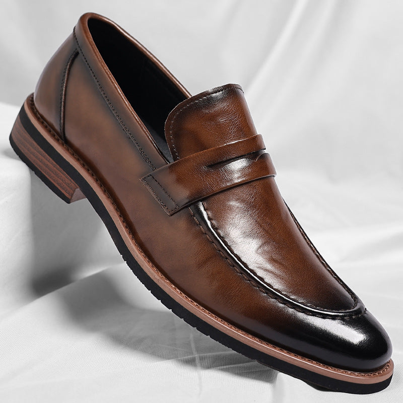 Rowan | Men's Leather Penny Loafer Brown Slip On Shoes