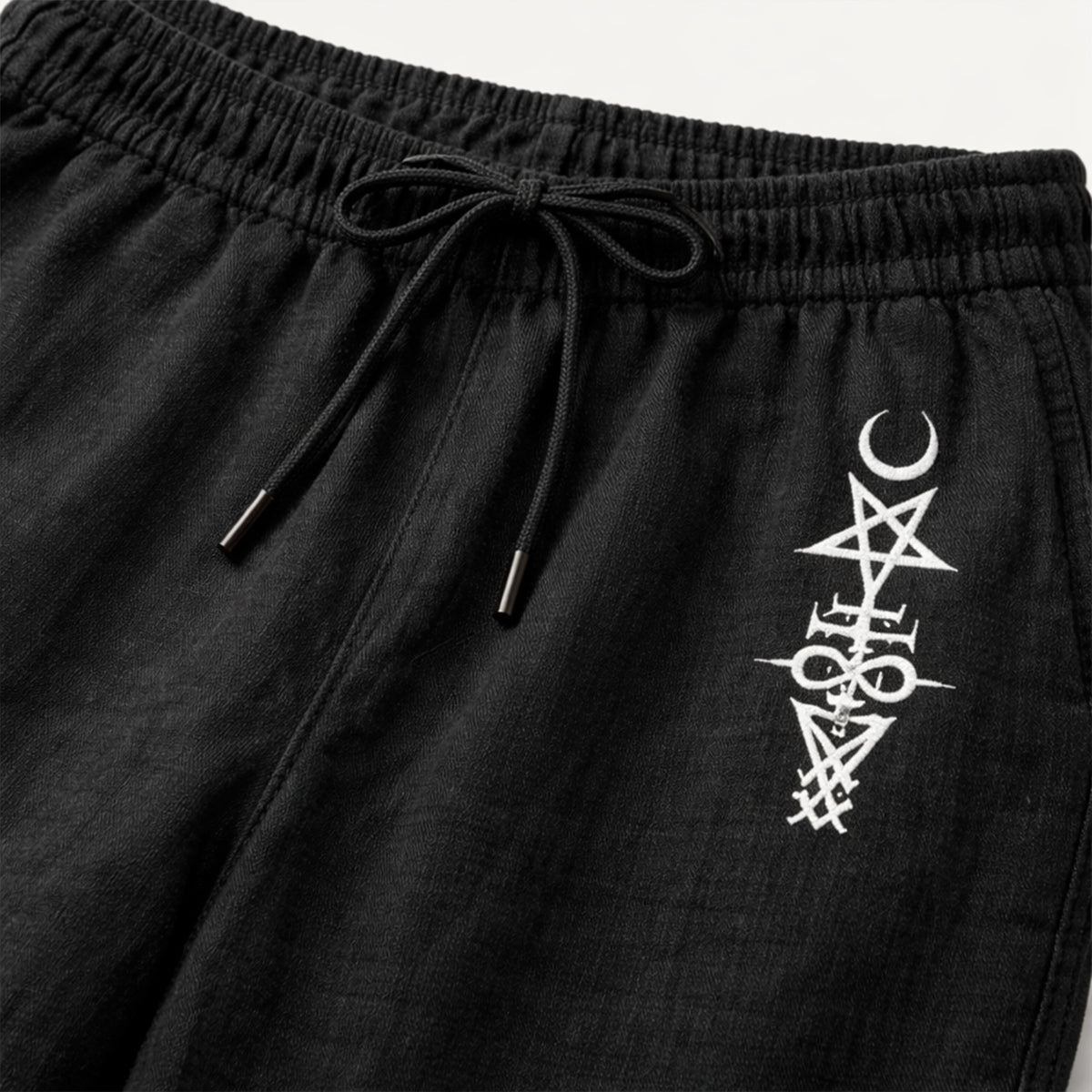 Sage | Men's Graphic Sweatpants Black Relaxed Fit