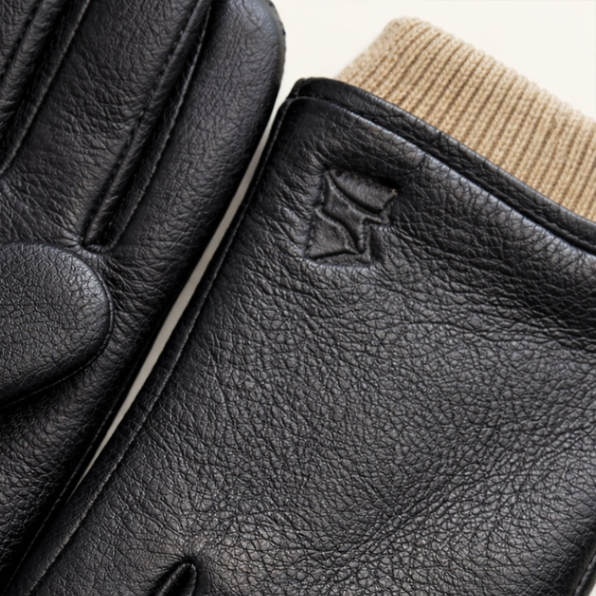 Rowan | Men's Leather Gloves Black Wool Lined Winter Driving