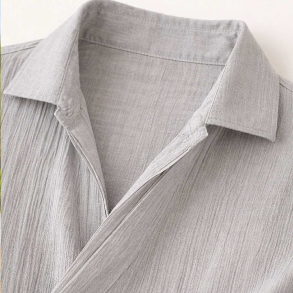 Eli | Men's Cream Ribbed Button Up Shirt Long Sleeve