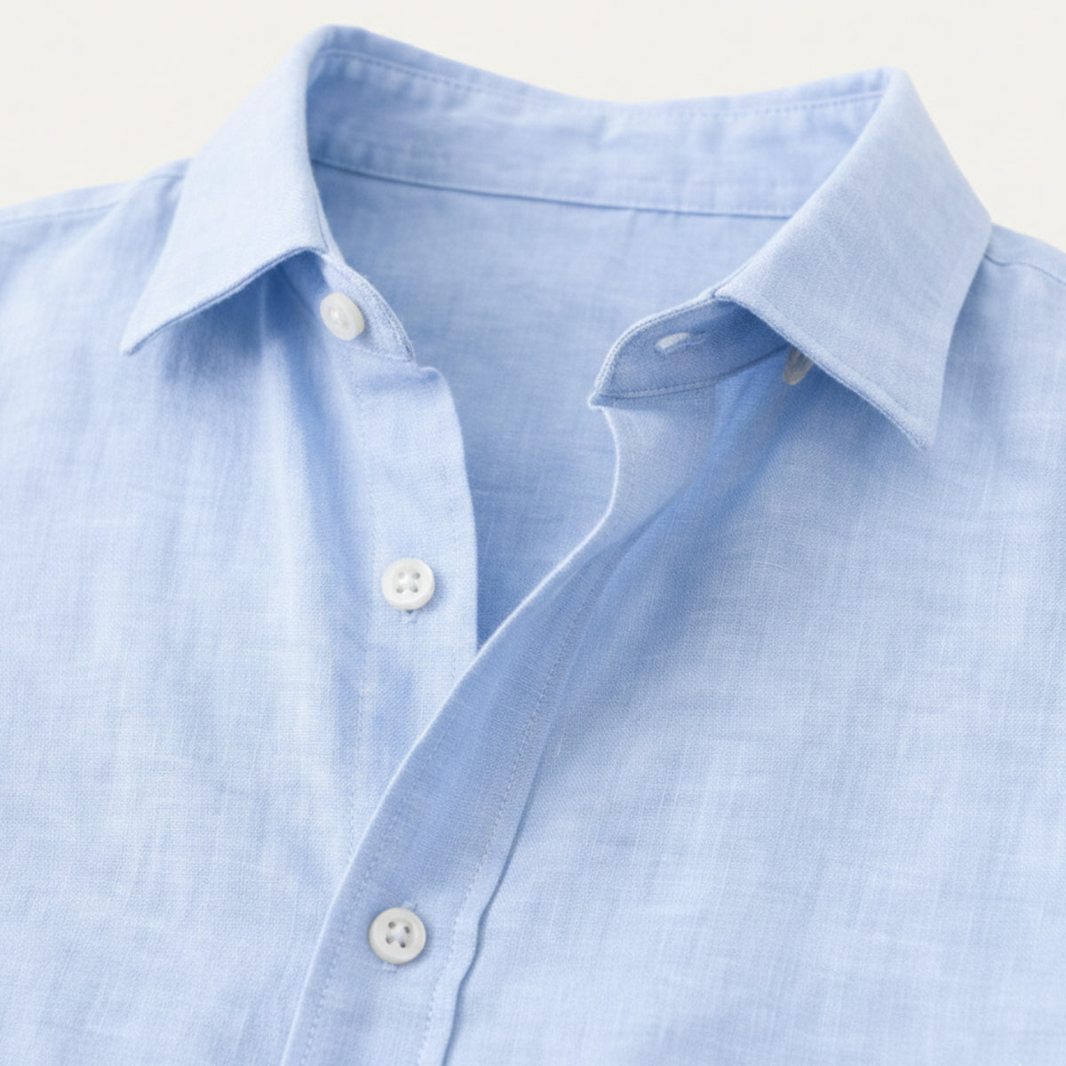 Wyatt | Men's Linen Shirt Light Blue Long Sleeve