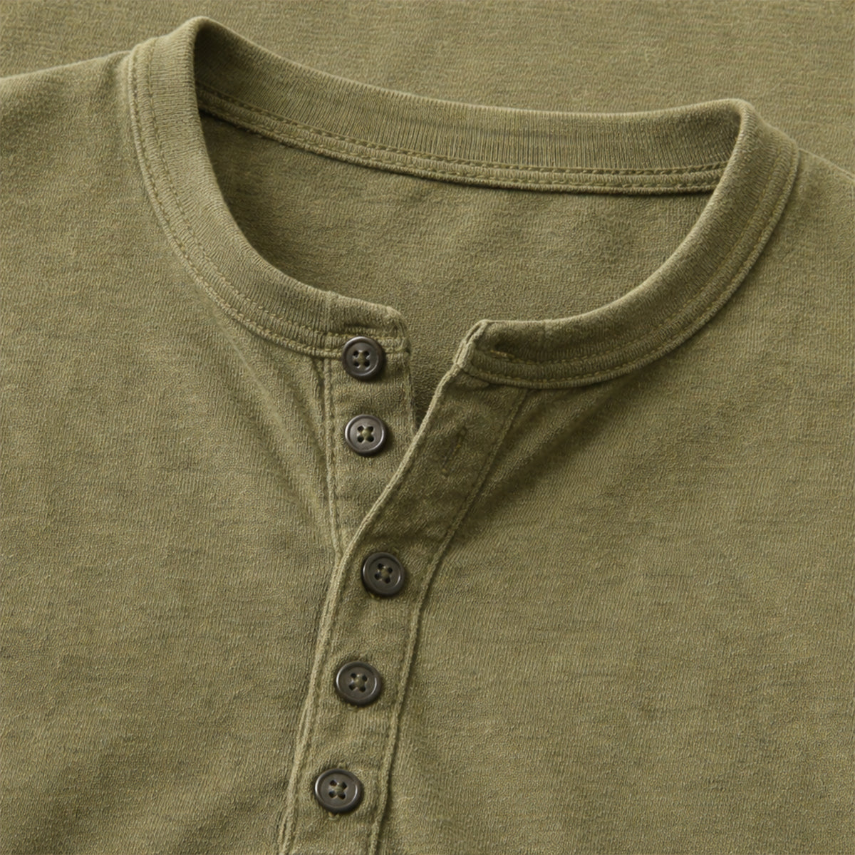 Bram | Men's Henley Shirt Sage Green Long Sleeve