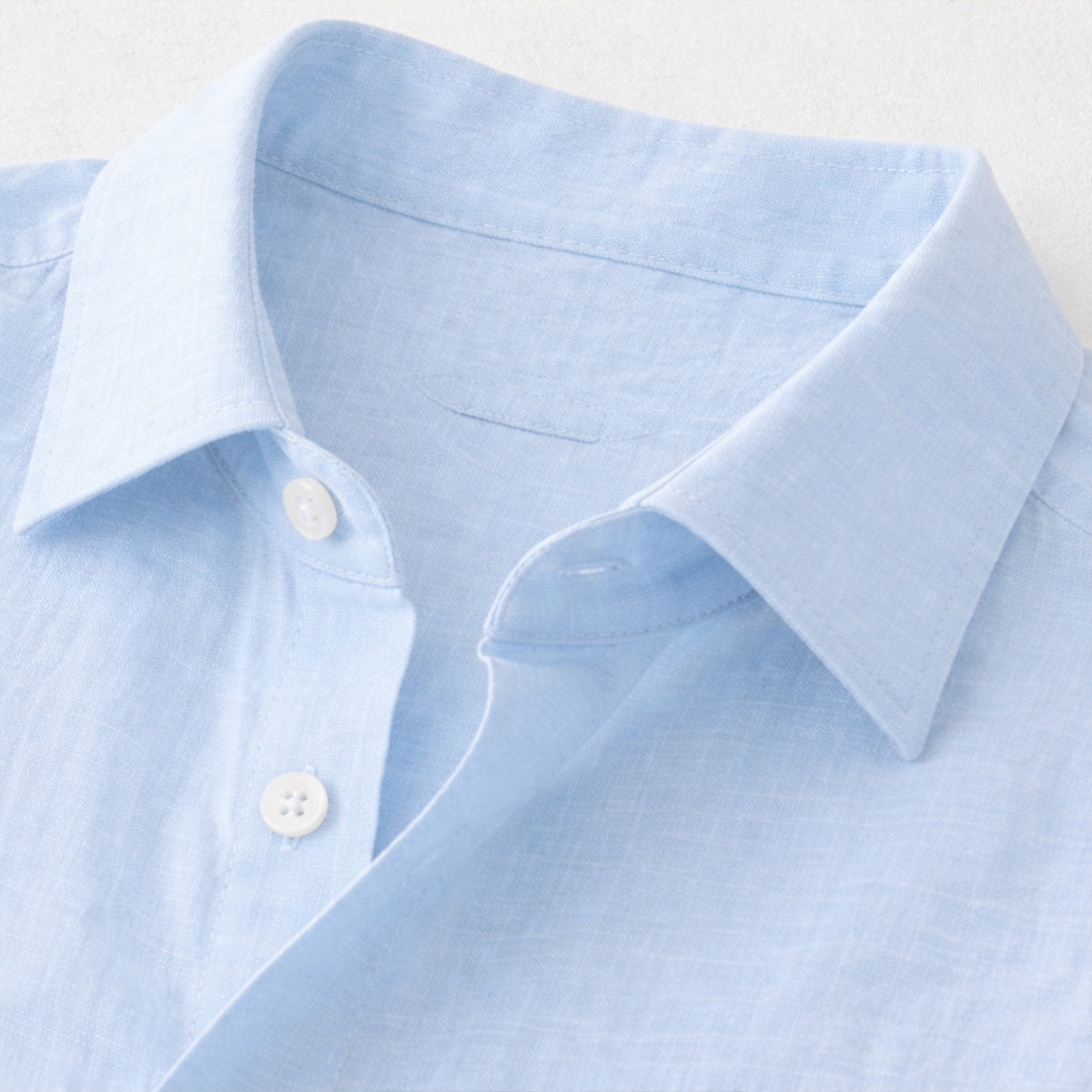 Bram | Men's Linen Button Up Shirt Light Blue Long Sleeve