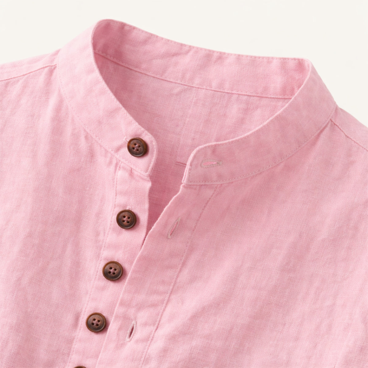 Vail | Men's Lounge Set Pink Linen Shirt Pants