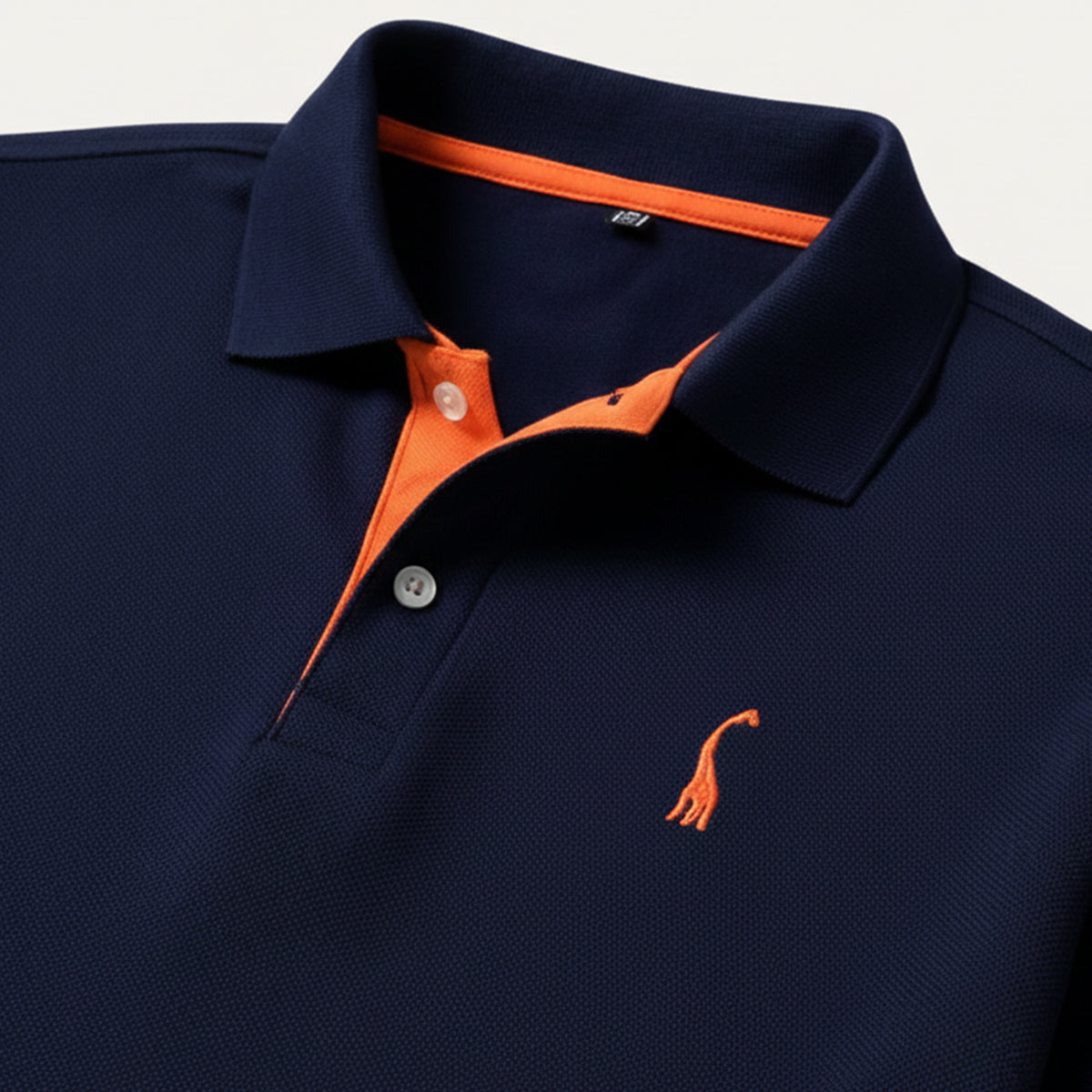 Beau | Men's Polo Shirt Navy Orange Trim