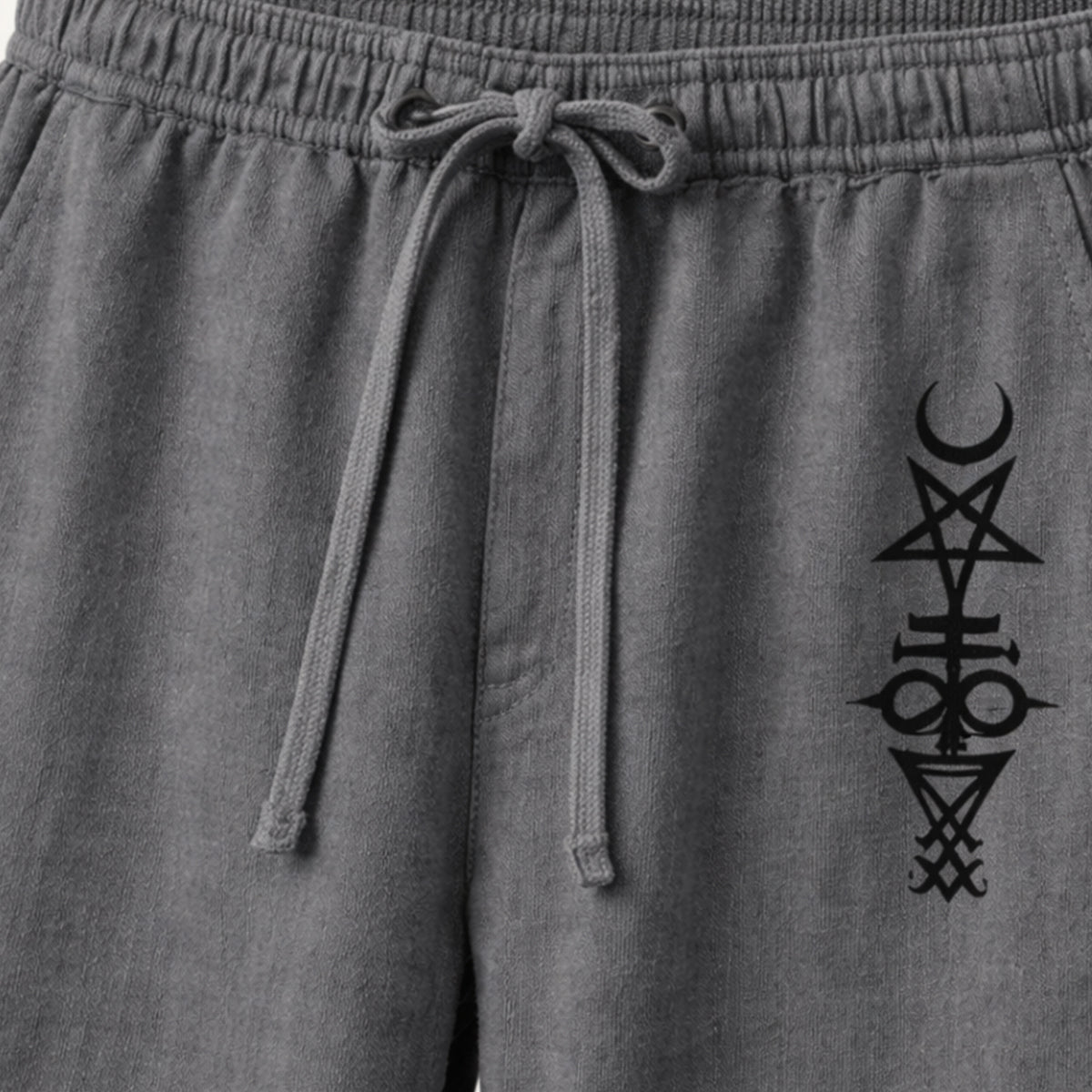 Luca | Men's Relaxed Wide Leg Linen Pants Gray Drawstring