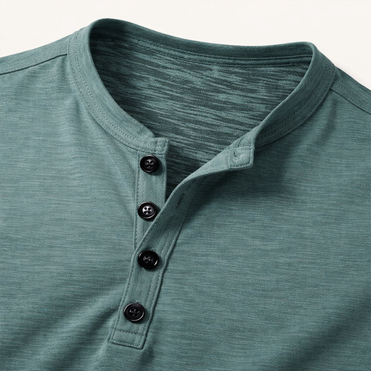 Eli | Men's Henley Shirt Sage Green Button Placket