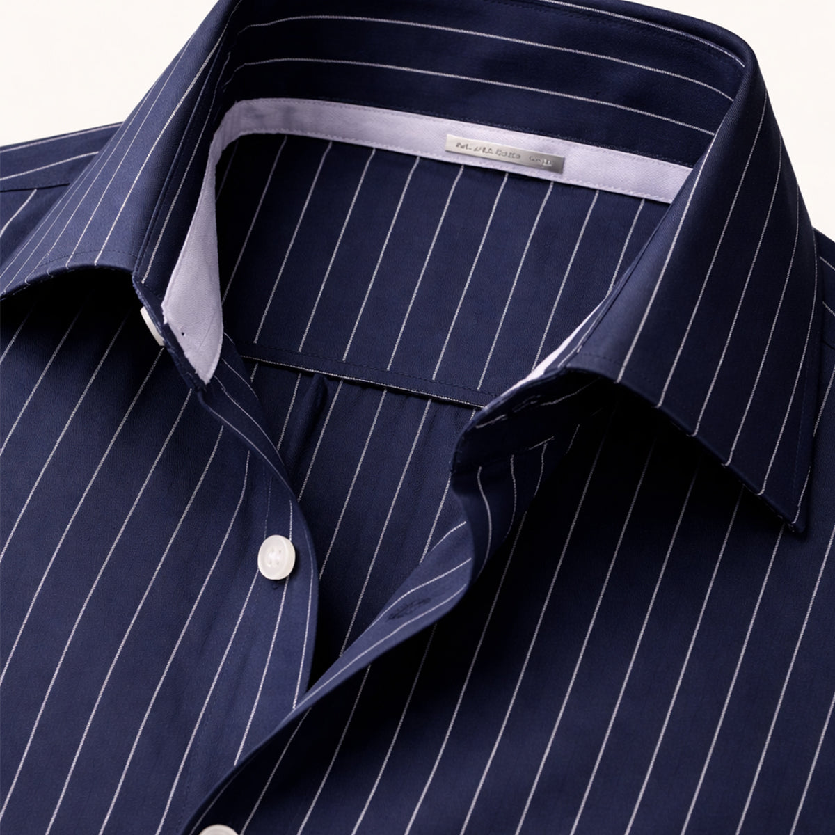 Blake | Men's Pinstripe Button Up Shirt Navy Long Sleeve