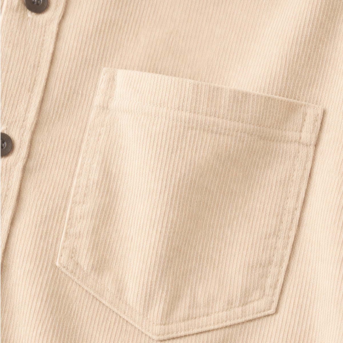 Beau | Men's Corduroy Button Up Shirt Cream Long Sleeve