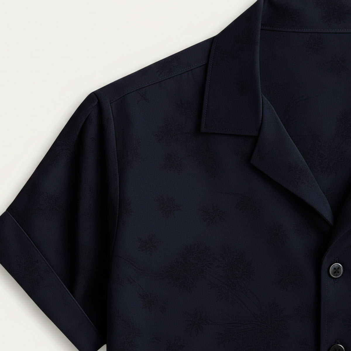 Rowan | Men's Camp Collar Shirt Black Short Sleeve