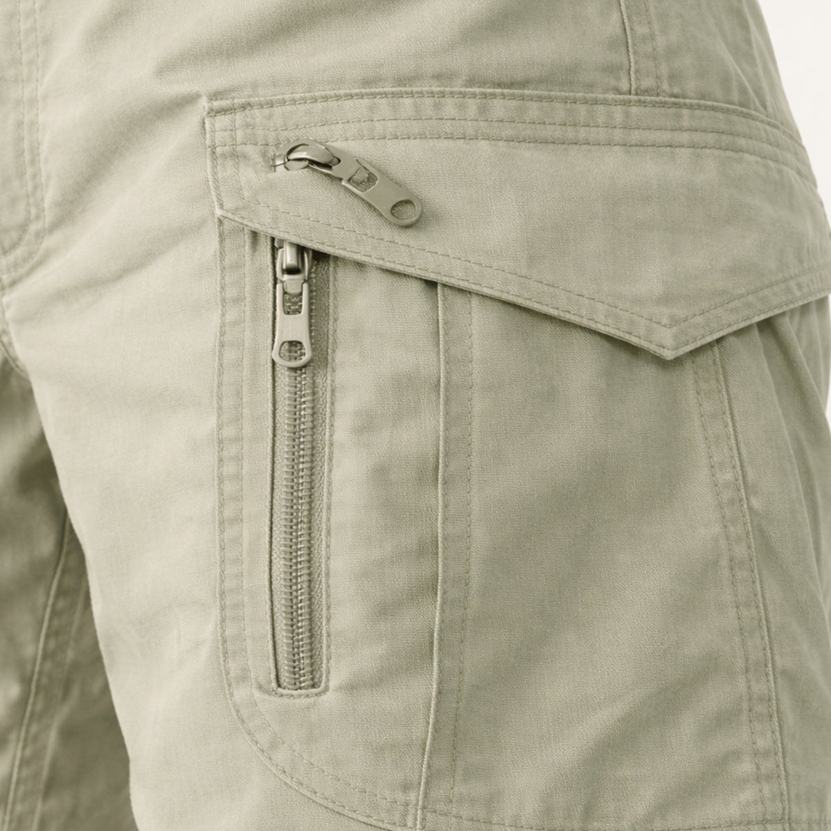 Leo | Men's Cargo Shorts Khaki With Belt Multiple Pockets