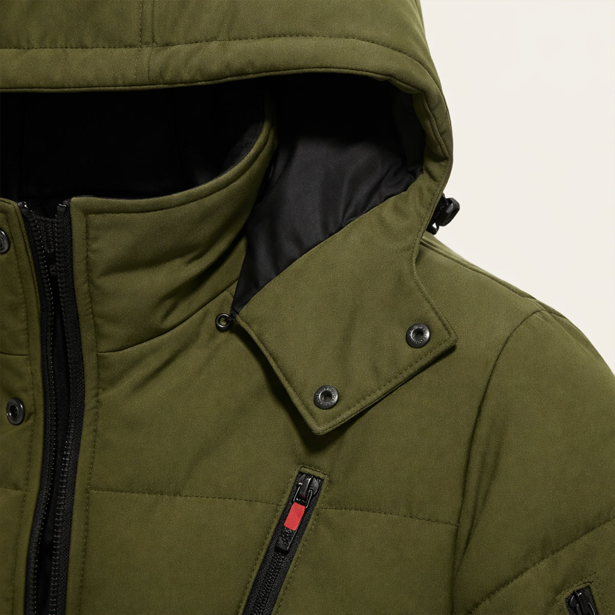 Reid | Men's Puffer Jacket Olive Hooded Winter Coat