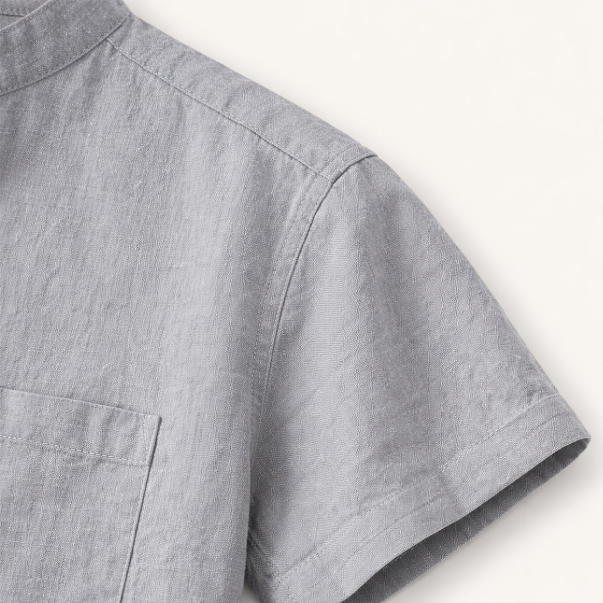 Blake | Men's Henley Shirt Gray Short Sleeve Casual