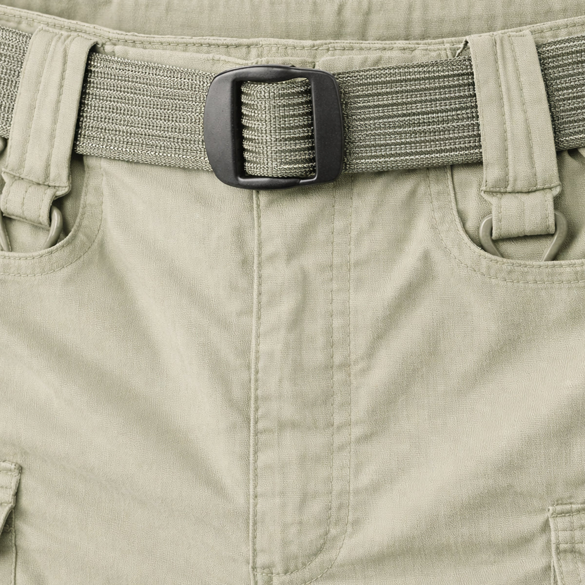 Leo | Men's Cargo Shorts Khaki With Belt Multiple Pockets