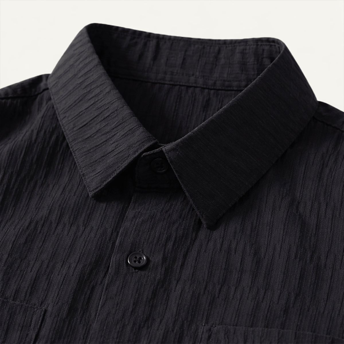 Beau | Men's Henley Shirt Black Long Sleeve