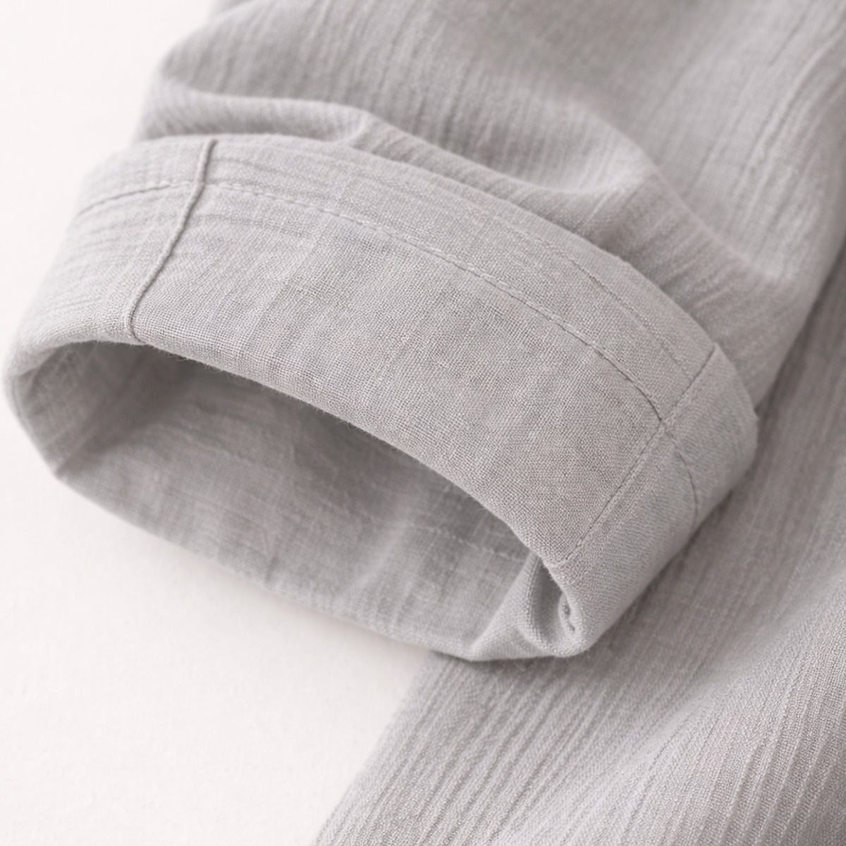 Eli | Men's Cream Ribbed Button Up Shirt Long Sleeve