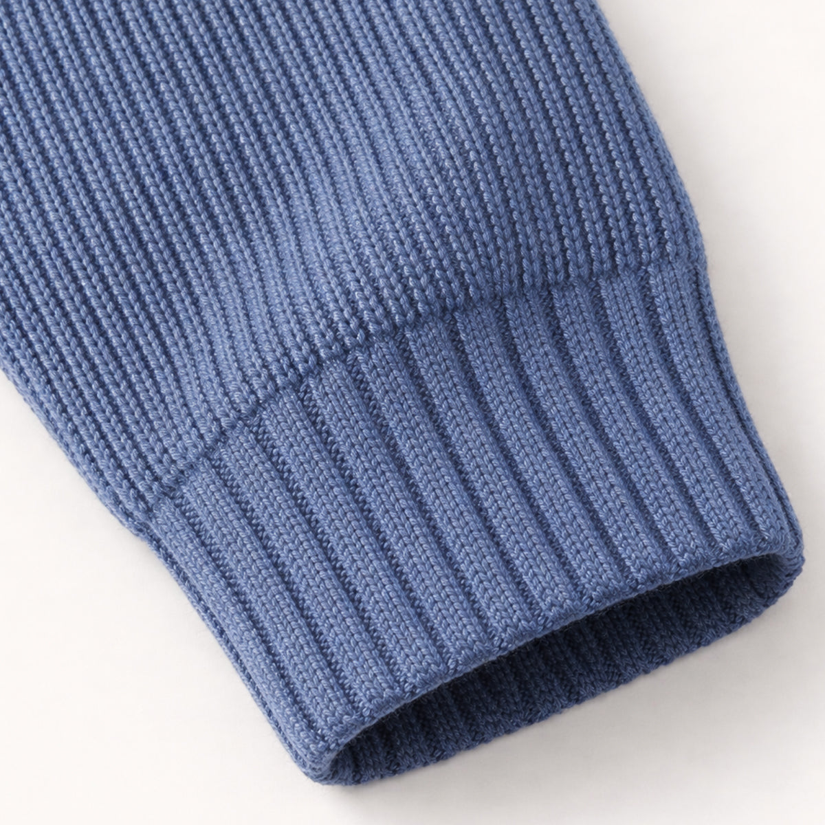 Callum | Men's Quarter Zip Sweater Blue Ribbed Knit