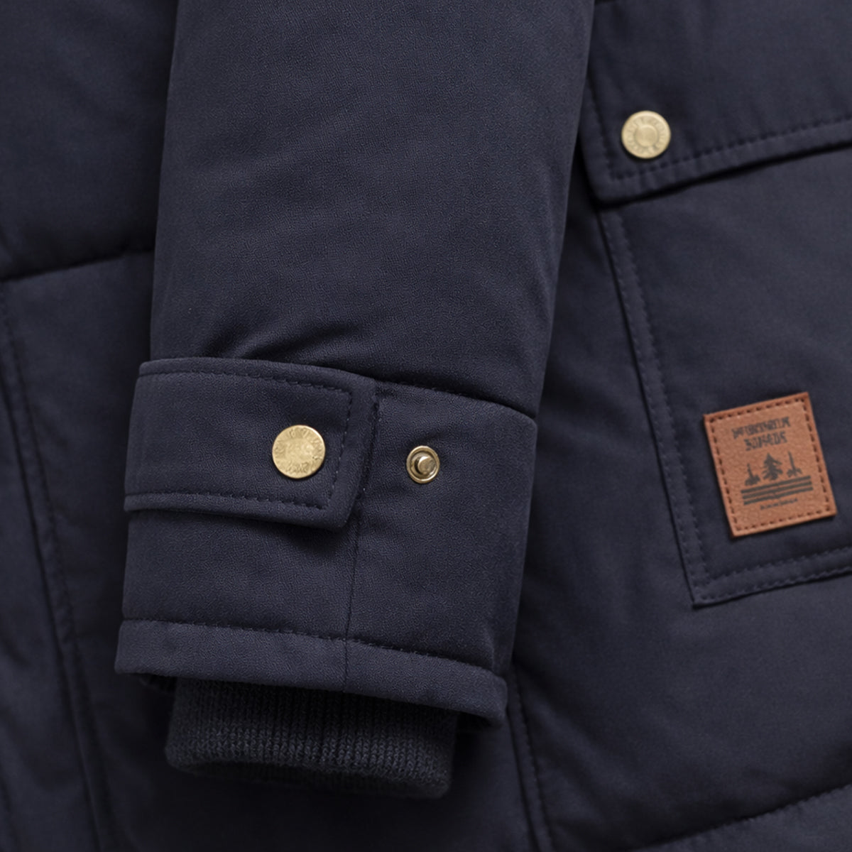 Rhys | Men's Puffer Jacket Navy Faux Fur Hooded Winter Coat
