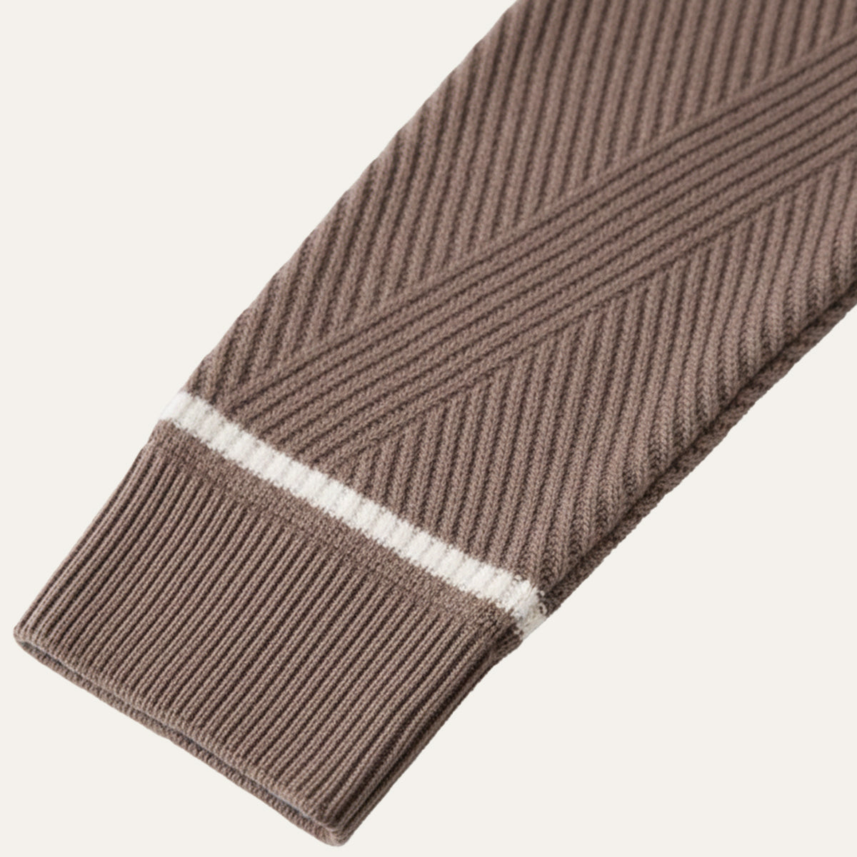 Axel | Men's Crew Neck Sweater Taupe Cream Striped