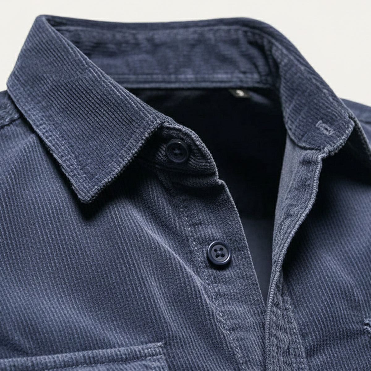 Ezra | Men's Denim Shirt Navy Long Sleeve Casual Button Up