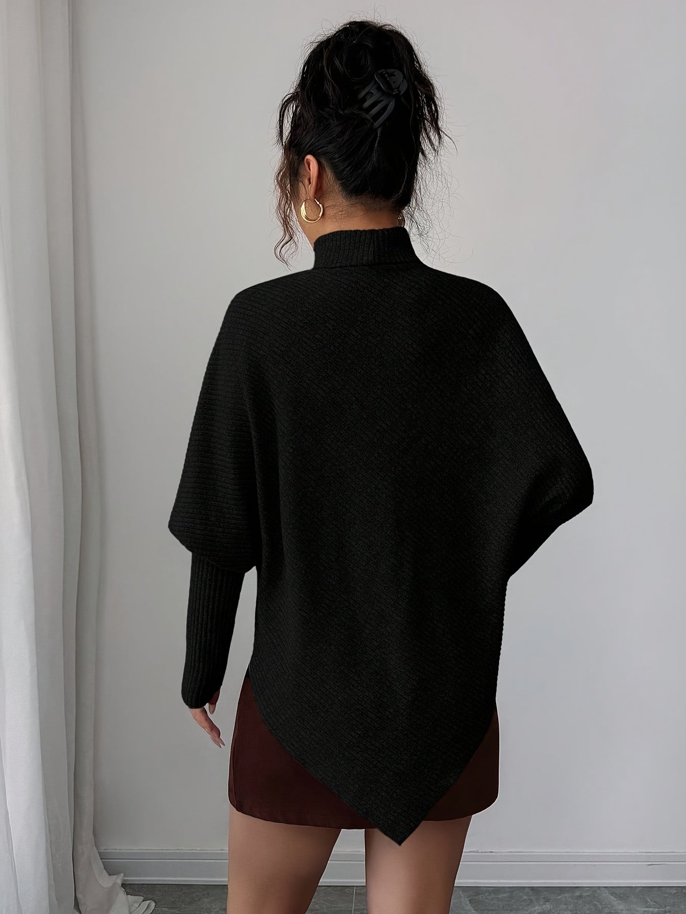 Stella | Women's Oversized Turtleneck Sweater Brown