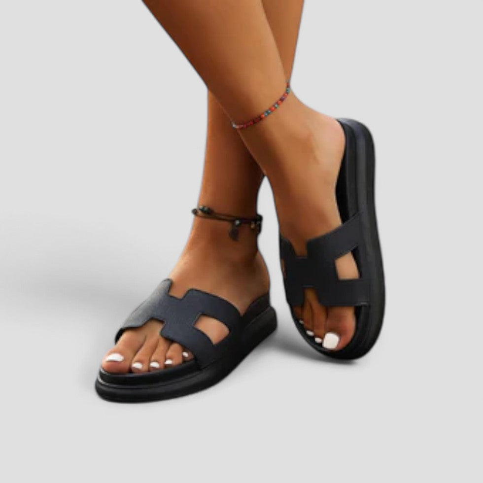 Isla | Women's Platform Slide Sandals Black