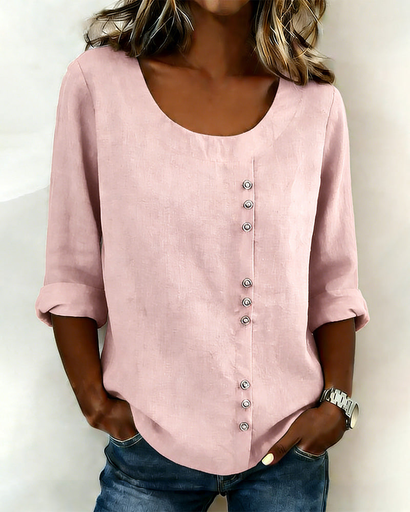 Camille | Women's Long Sleeve Button Down Shirt Light Blue