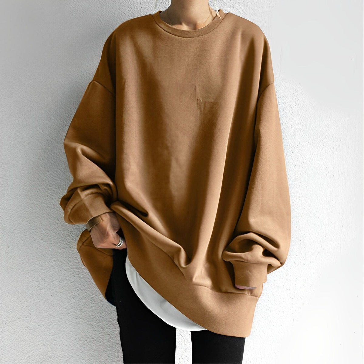 Dama Washington Tacita women's oversized crewneck pullover sweater - front view