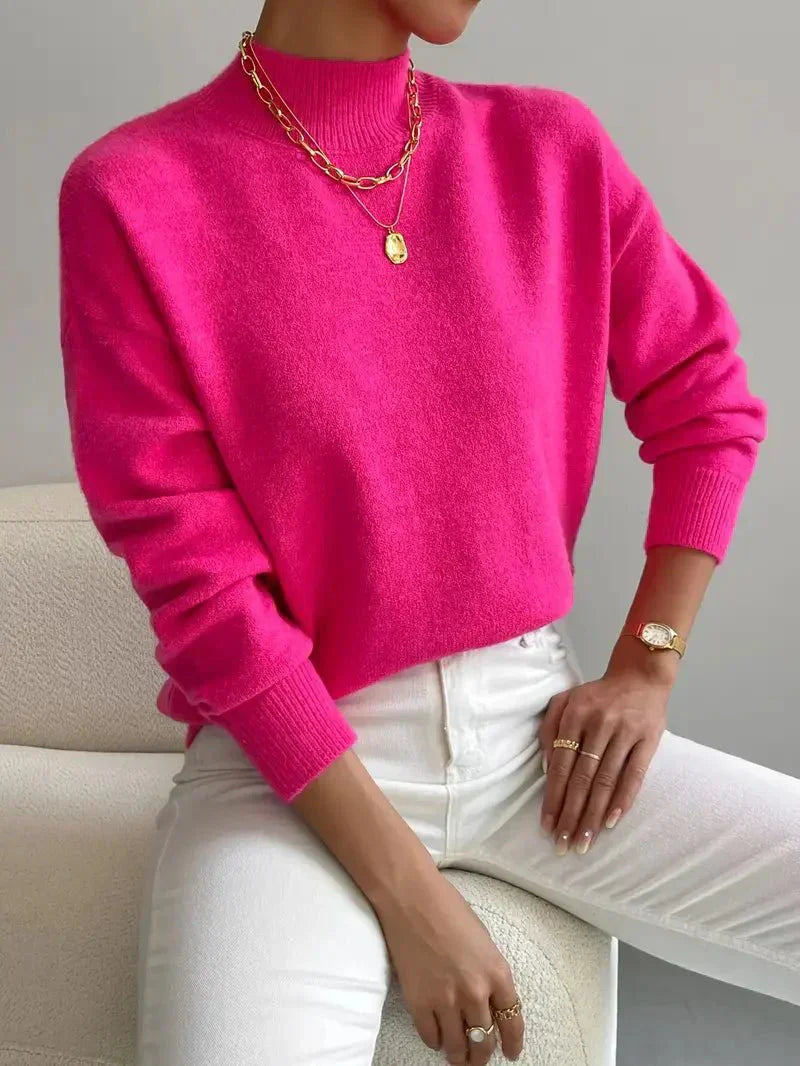 Maeve | Women's Crew Neck Sweater Cream Knit Long Sleeve
