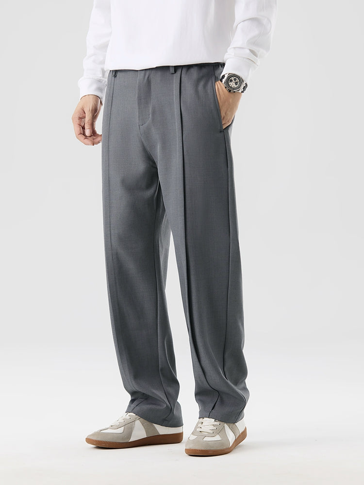 Rowan | Men's Pleated Dress Pants Beige Straight Leg