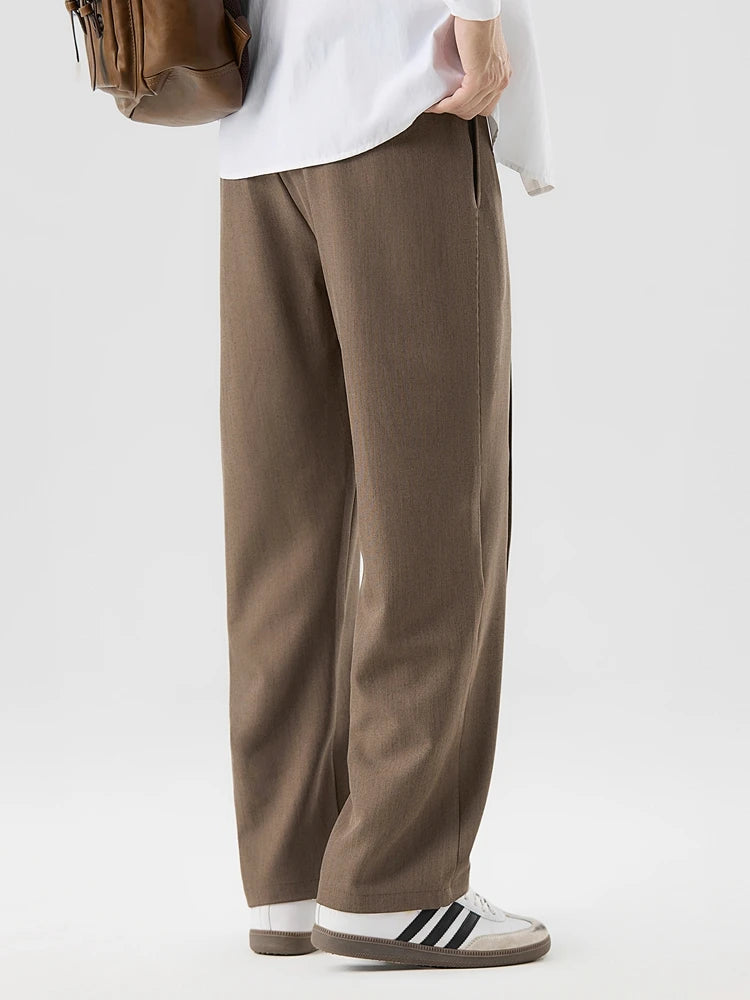 Rowan | Men's Pleated Dress Pants Beige Straight Leg