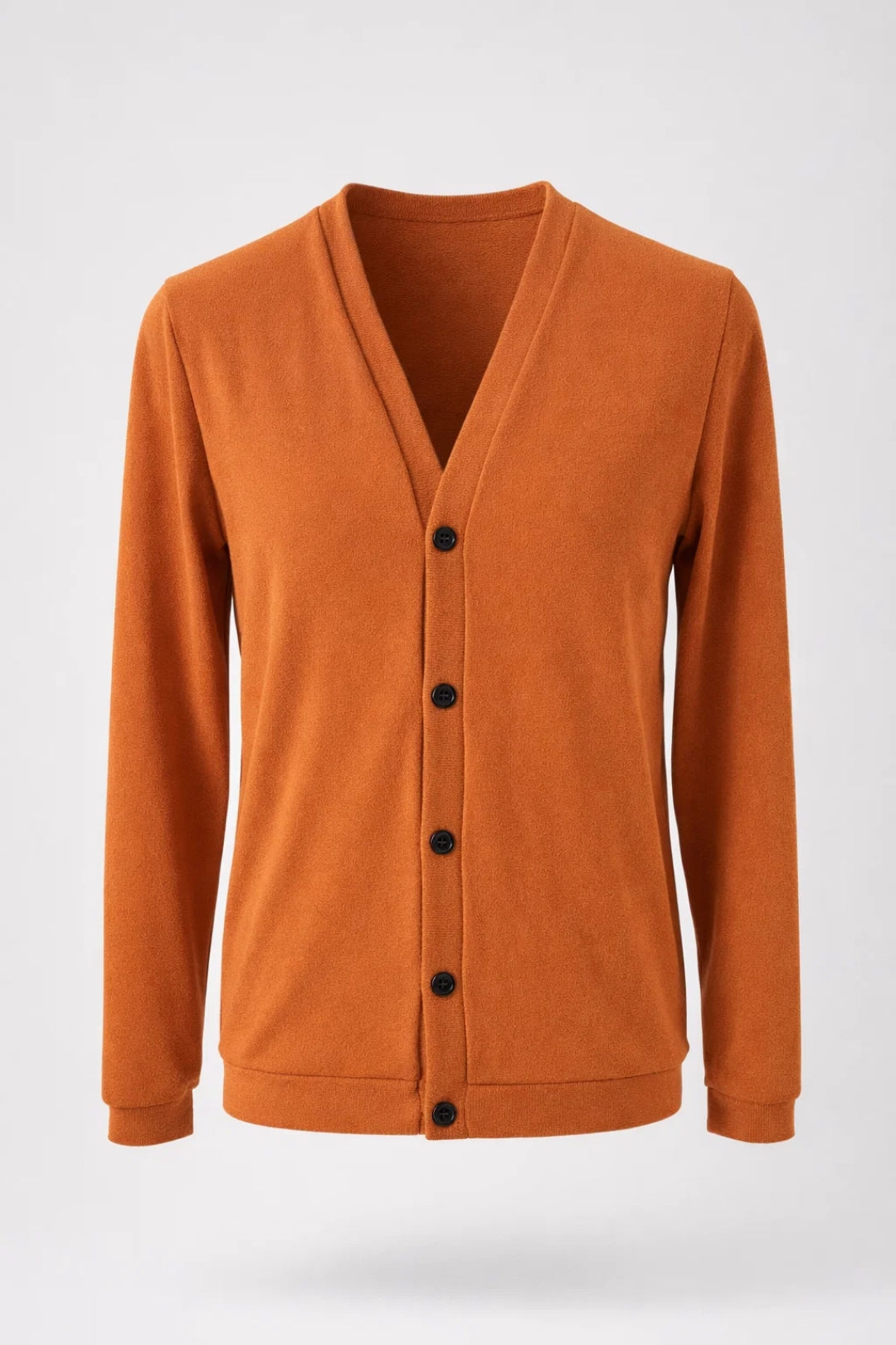 Rowan | Men's Cardigan Sweater Burnt Orange Button Up