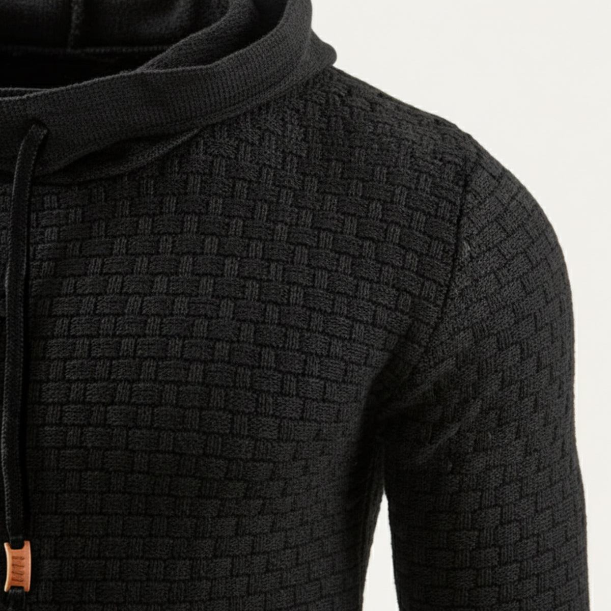 Callum | Men's Cable Knit Hoodie Sweater Charcoal Gray